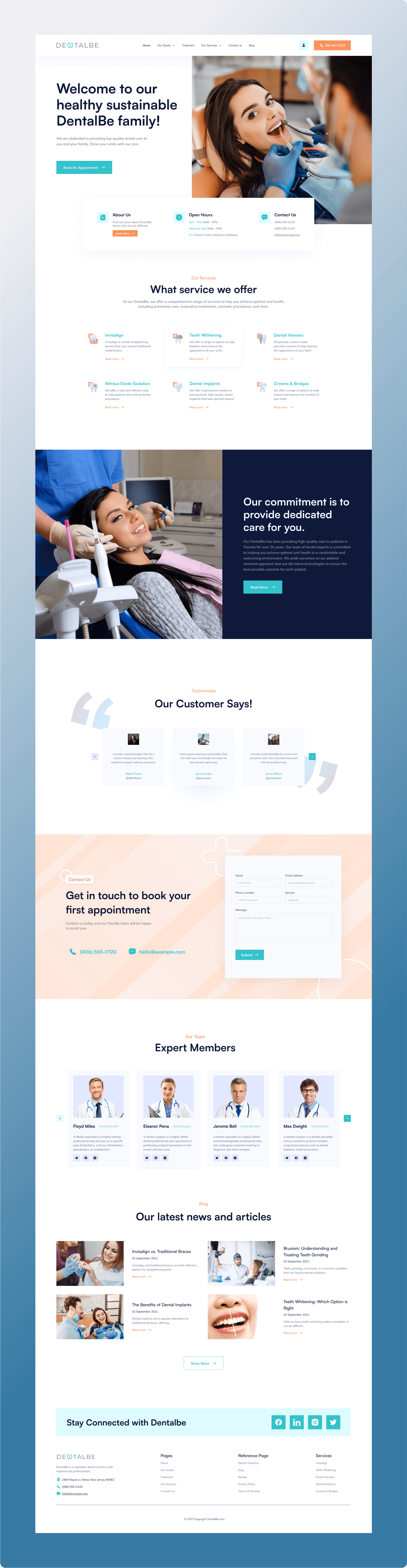 Dental landing page design