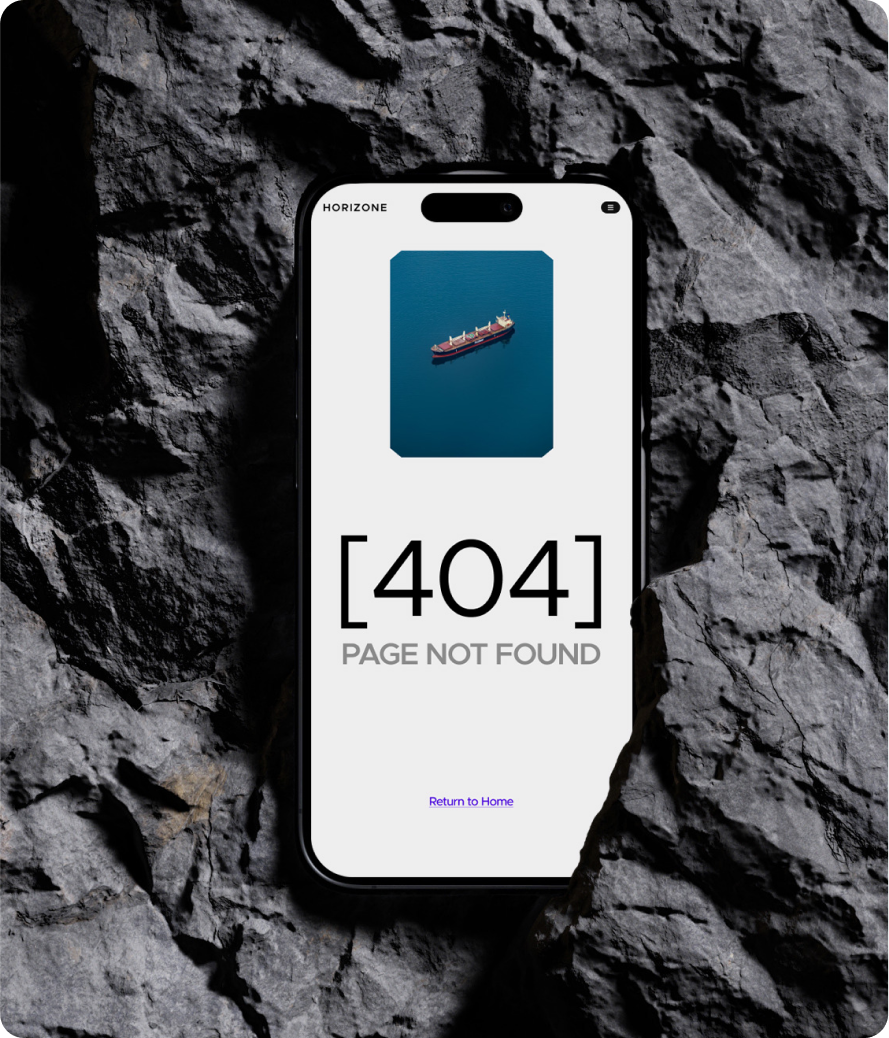 Horizon website404 page mobile mockup